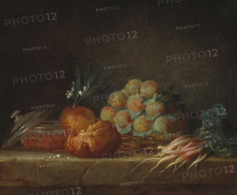 Still Life with Brioche, Fruit and Vegetables, 1775. Creator: Anne Vallayer-Coster.