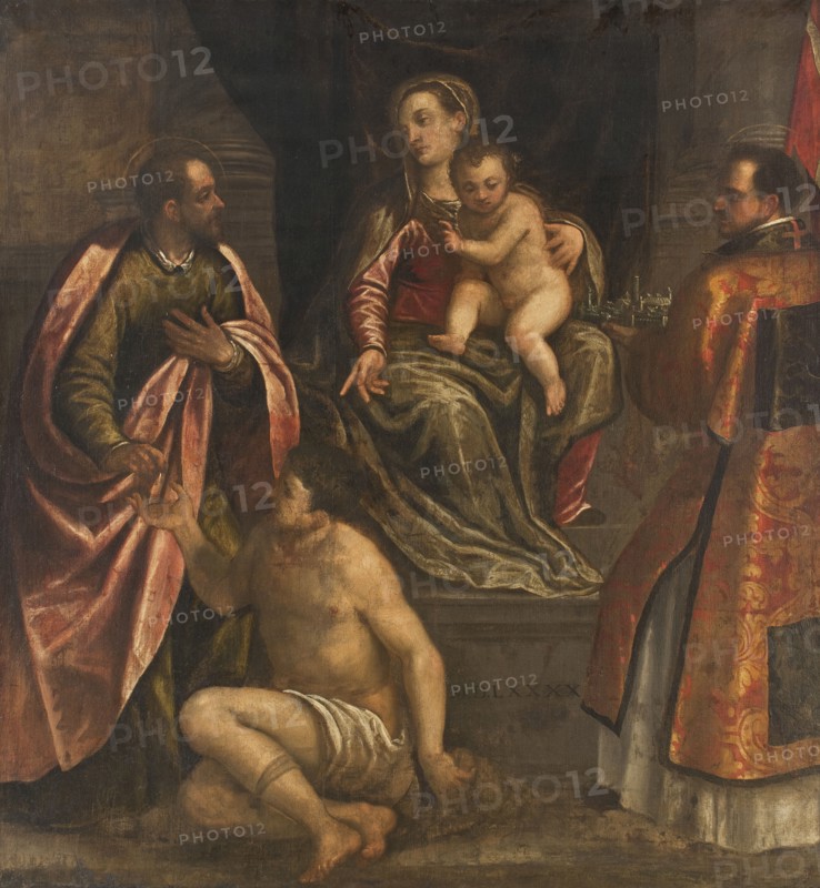 The Virgin and Child with St Martin and St Petronius, 1590. Creator: Alessandro Maganza.