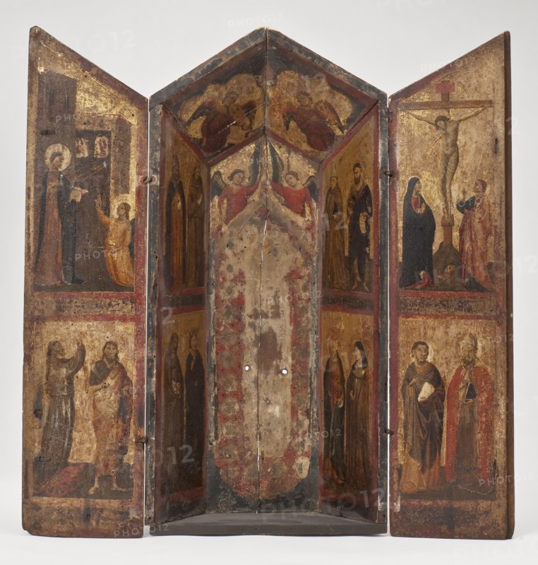 Shrine with the Crucifixion, Saints and Angels. Creator: Taddeo Gaddi.