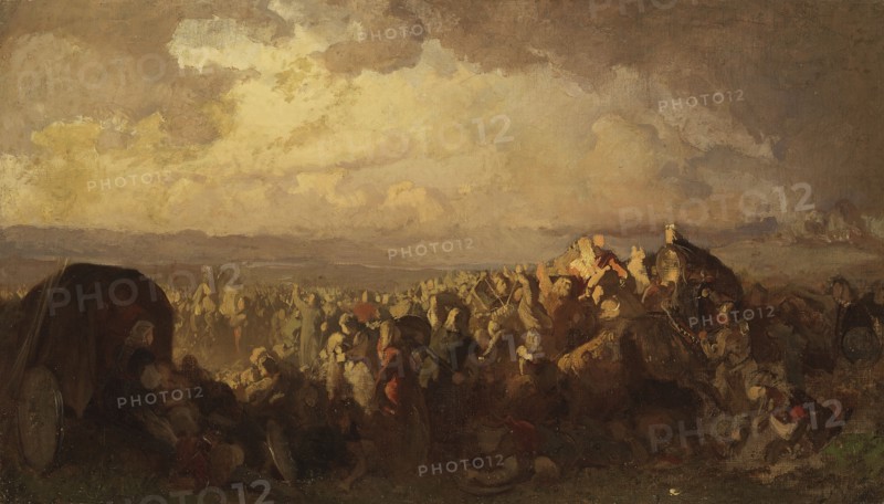 The Battle of Bråvalla. Study. Creator: Johan August Malmström.