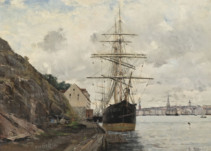 Sea Approach to Stockholm, 1885. Creator: Knut Axel Lindman.