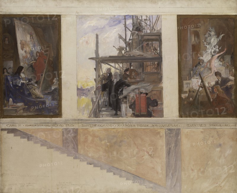 Second Proposed Decoration of the Walls in the Lower Hall of the Nationalmuseum, 1890-1891. Creator: Carl Larsson.