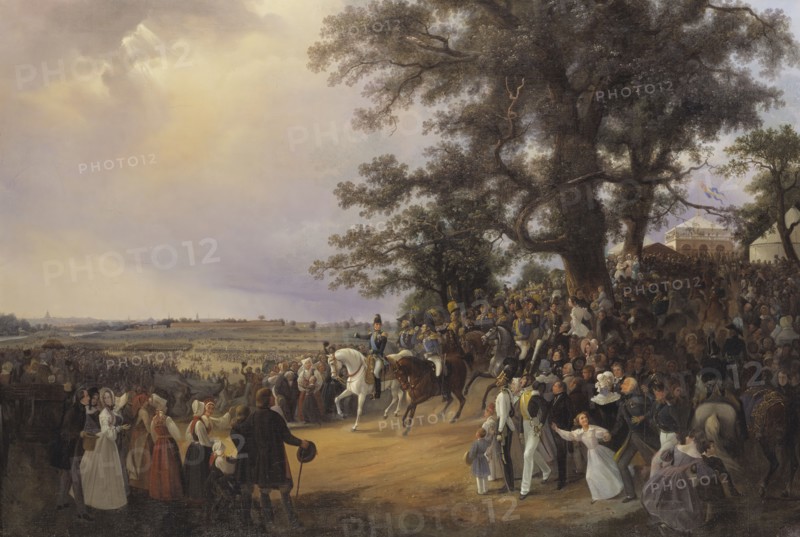 Review in Ladugårdsgärde Fields during Czar Nicolaus' Visit in 1838. Creator: Karl Stefan Bennet.