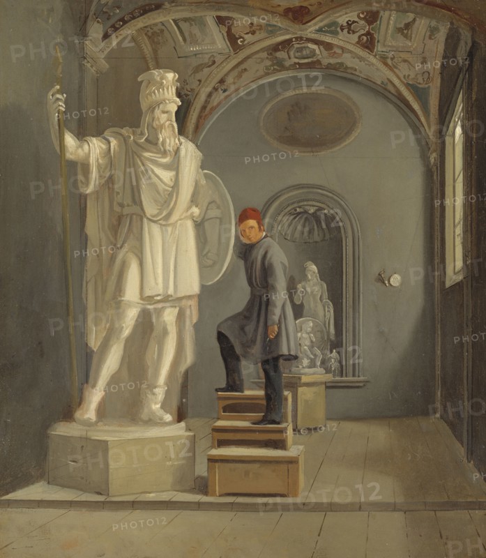 The Sculptor Fogelberg's Studio in Rome, 1831. Creator: Karl Stefan Bennet.