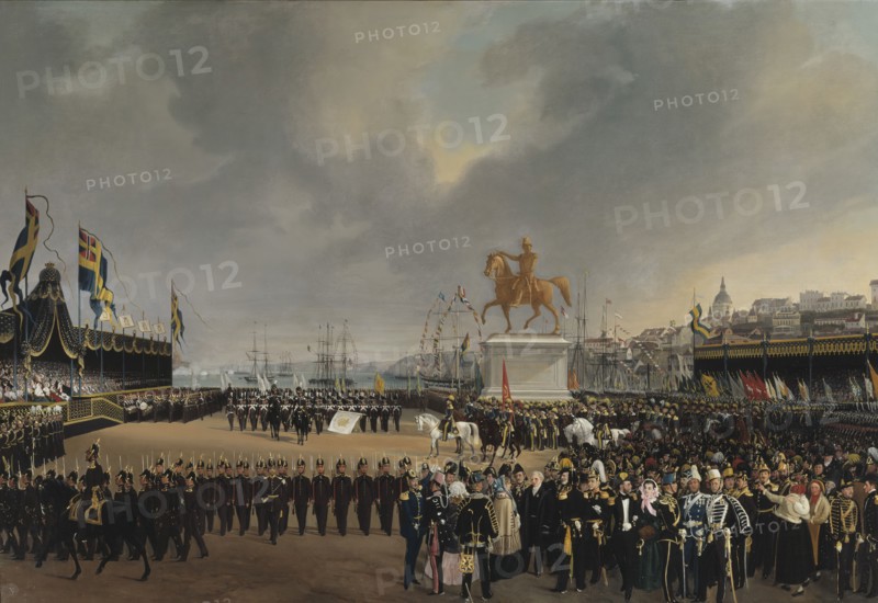 The Unveiling of the Equestrian Statue of Carl XIV Johan of Sw. in 1854. Creator: Karl Stefan Bennet.