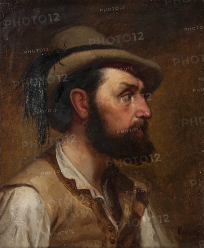 Self-portrait as a hunter, c1870. Creator: Edvard Perseus.