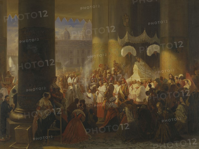 Procession at the Feast of Corpus Christi in Rome, 1847. Creator: Egron Sellif Lundgren.