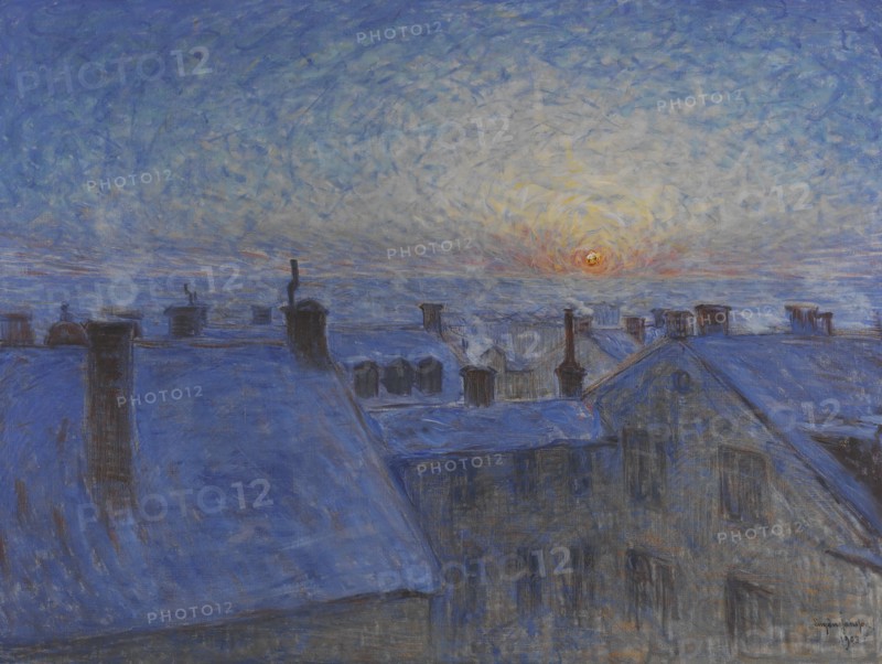 Sunrise over the Rooftops. Motif from Stockholm, 1903. Creator: Eugène Jansson.