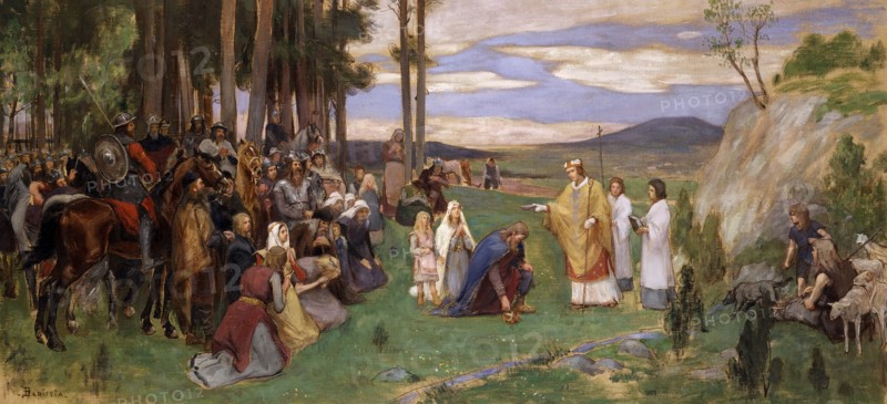 Ansgar Preaching Christianity, late 19th-early 20th century. Creator: Georg Pauli.