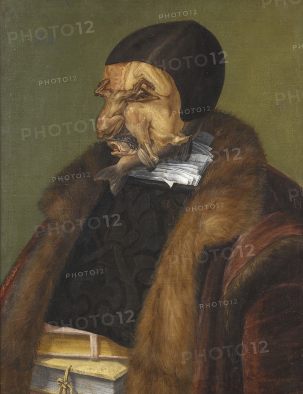 The Lawyer, possibly Ulrich Zasius, 1461-1536, humanist, jurist, 1566. Creator: Giuseppe Arcimboldi.