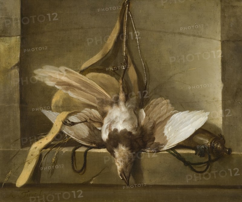Still Life with a Dead Bird and Hunting Gear, 1744. Creator: Guillaume-Thomas Taraval.
