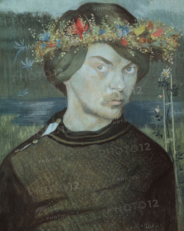 Self-portrait, 1906. Creator: Ivar Arosenius.
