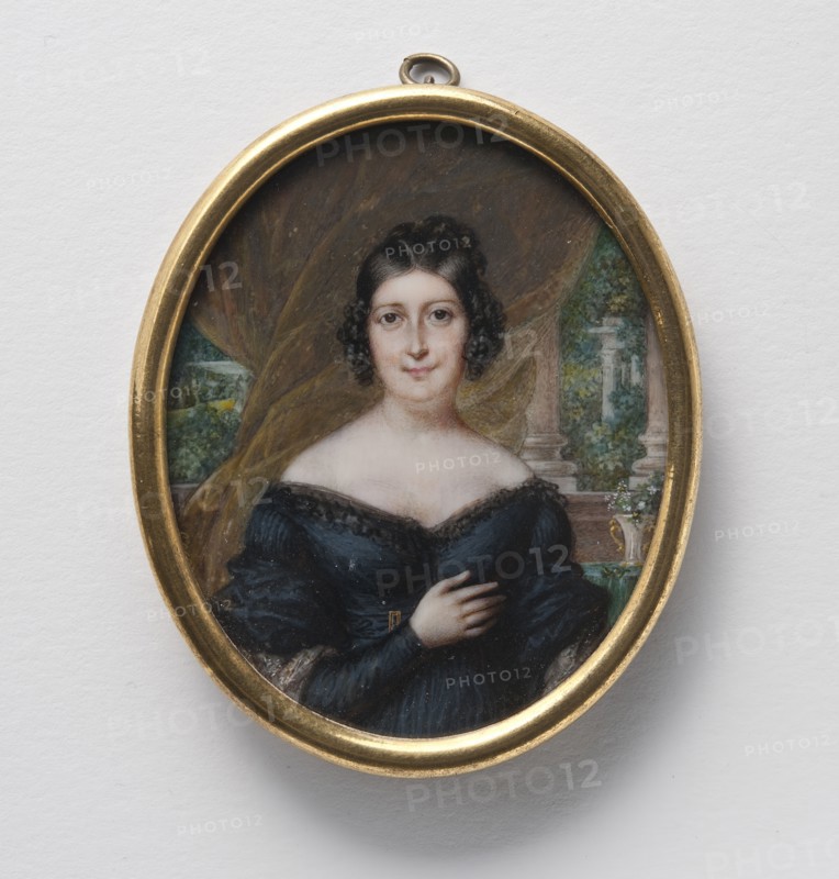 Portrait of a lady wearing black dress, c1810s. Creator: J Lecourt.