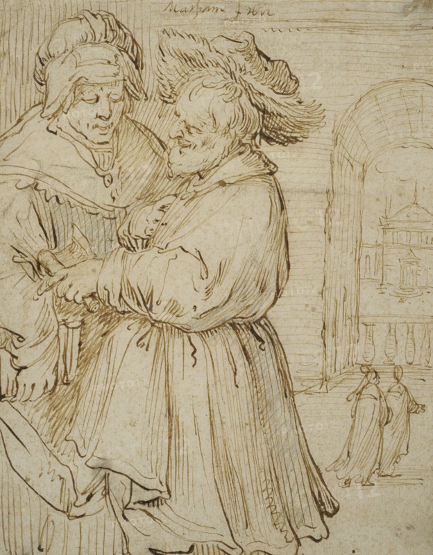 A Man and a Woman Conversing, 1612. Creator: Jacob Matham.