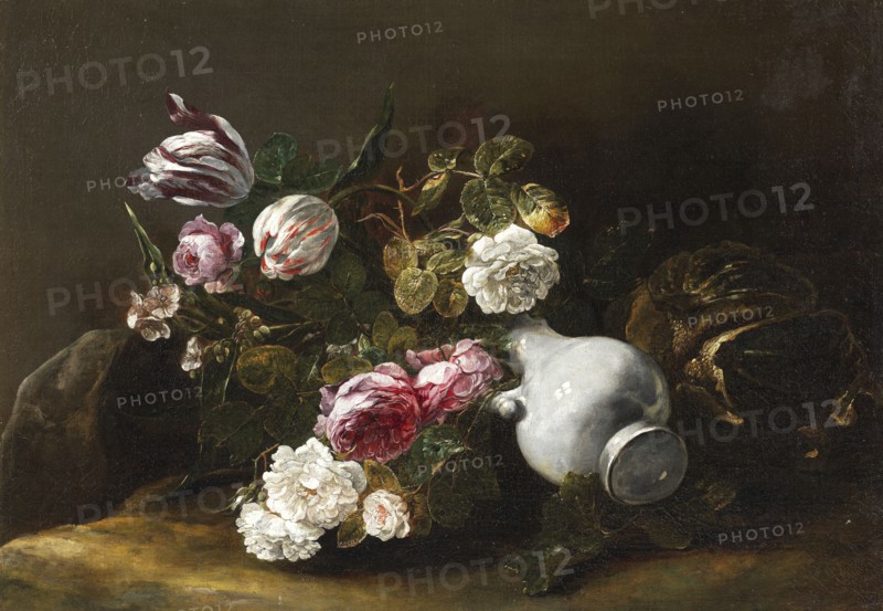 Still Life of Flowers and an Overturned Jug,  c.1659. Creator: Jan Fyt.