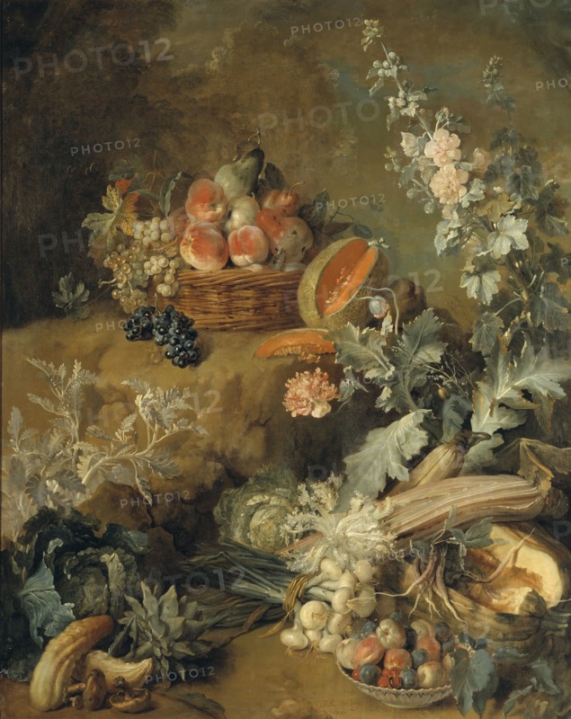 Still Life of Fruits and Vegetables ("Earth"), 1721. Creator: Jean-Baptiste Oudry.