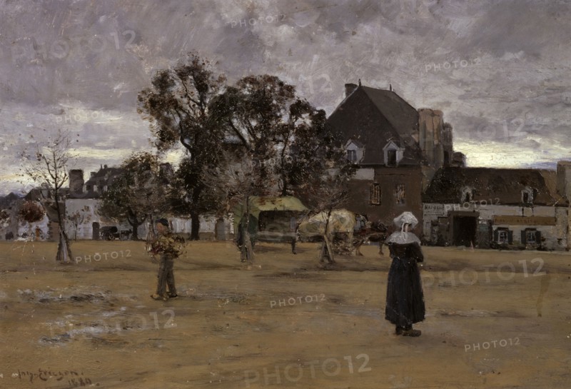 The Market Place, Concarneau, 1880. Creator: Johan Ericson.