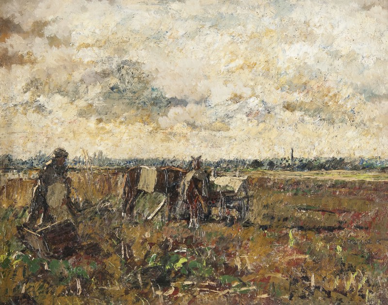 Plain with a Working Farmer. Creator: Karoly Kotasz.