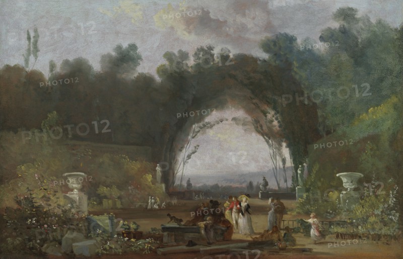 Terrace in the Saint-Cloud park, 1780s. Creator: Louis Gabriel Moreau.