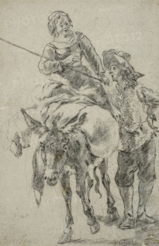 Couple with a mule. Creator: Unknown.