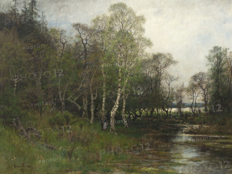 Spring Landscape. Motif from Tullinge in Södermanland, 1879. Creator: Oscar Torna.