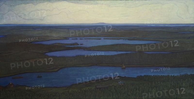 Over Forest and Lake, 1908. Creator: Otto Hesselbom.