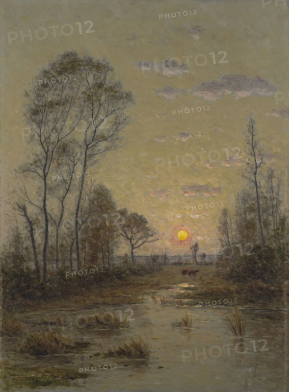 Two Cows in an Evening Landscape. Creator: Per Ekstrom.