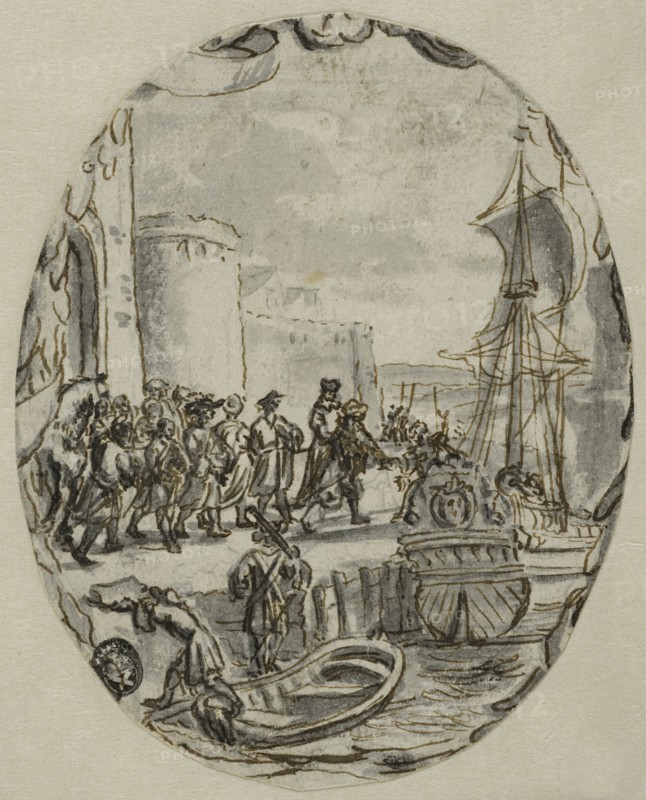 A Party Embark on a Ship. Creator: Romeyn de Hooghe.