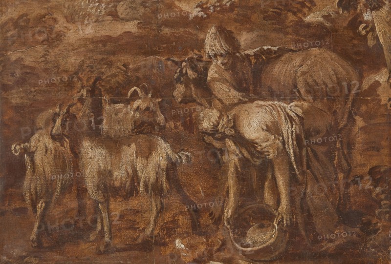 Peasants and Cattle. Study, c17th century. Creator: Unknown.