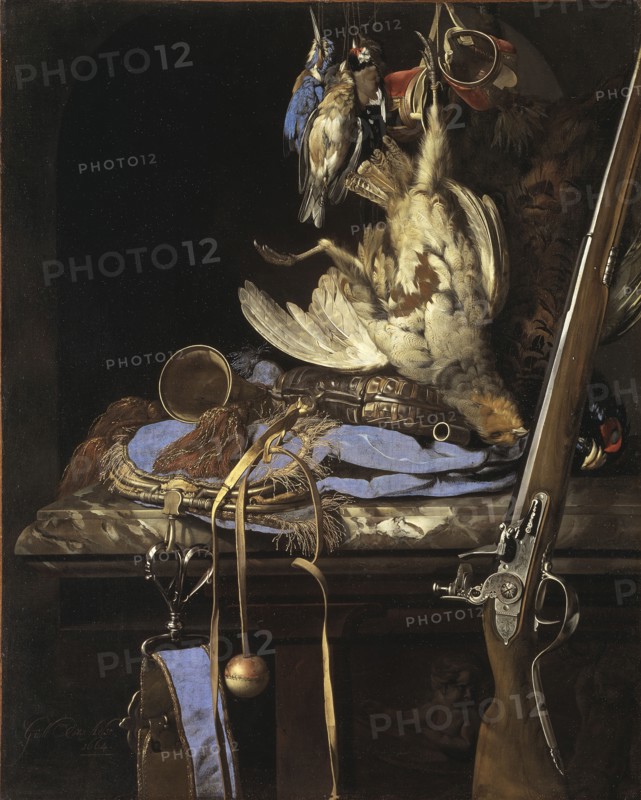 Still Life with Hunting Gear, 1664. Creator: Willem van Aelst.