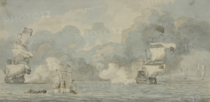 Naval battle. Creator: Willem van de Velde I.