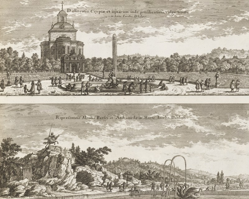 Garden pavilion "The Cave" at Jakobsdal (now Ulriksdal Palace), 1668. Creator: Adam Perelle.