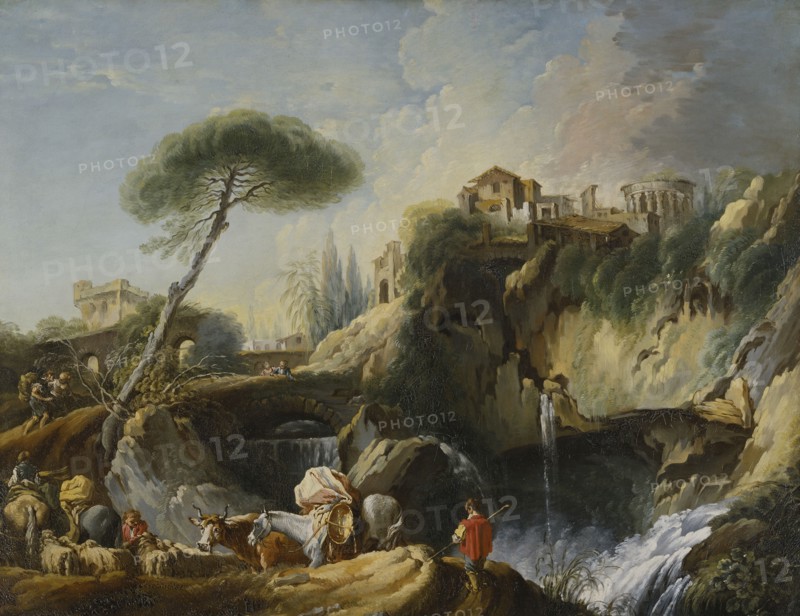 View of Tivoli with the Temple of Vesta, mid 18th century. Creator: Francois Boucher.