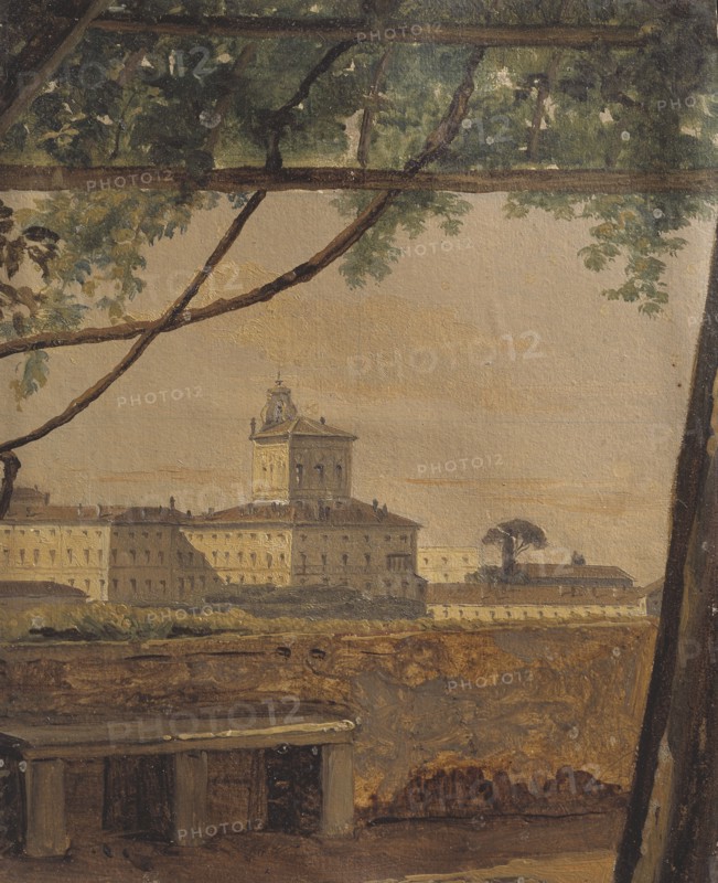 View to the Quirinal from the Villa Malta, Rome, mid 19th century. Creator: Gustaf Soderberg.