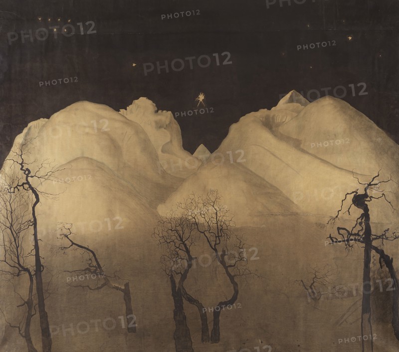 Winter Night in the Mountains. Study, from 1901 until 1902. Creator: Harald Sohlberg.