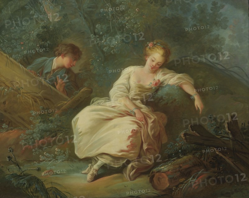 Young Couple in a Landscape, c18th century. Creator: Jean Baptiste Marie Huet.