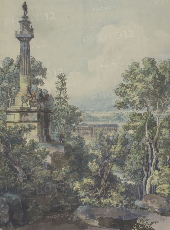 View of Haga with the observatory in the foreground, about 1790. Creator: Louis Jean Desprez.