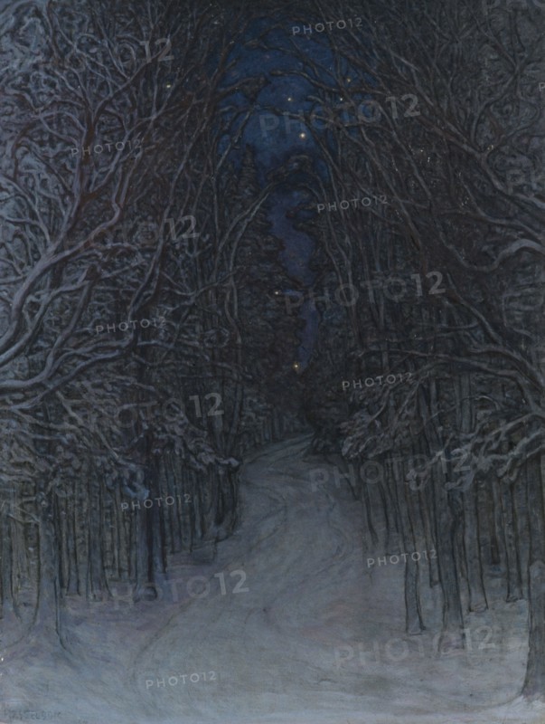Winter Night in the Forest, 1907. Creator: Otto Hesselbom.