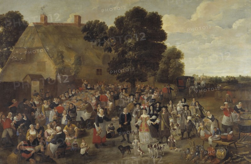Village Wedding and Open Air Feast, mid 17th century. Creator: School of Mattheus van Helmont.