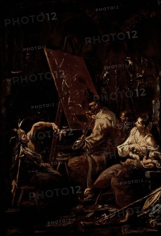 The Artist's Studio, c1700. Creator: Alessandro Magnasco.