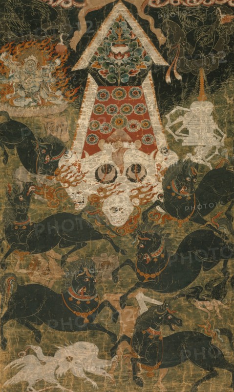 Offerings to Mahakala, early 18th century. Creator: Anon.