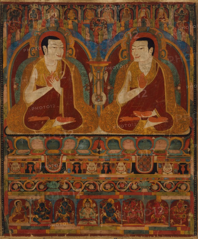 Portrait of Two Taklung Lamas, 13th century. Creator: Anon.