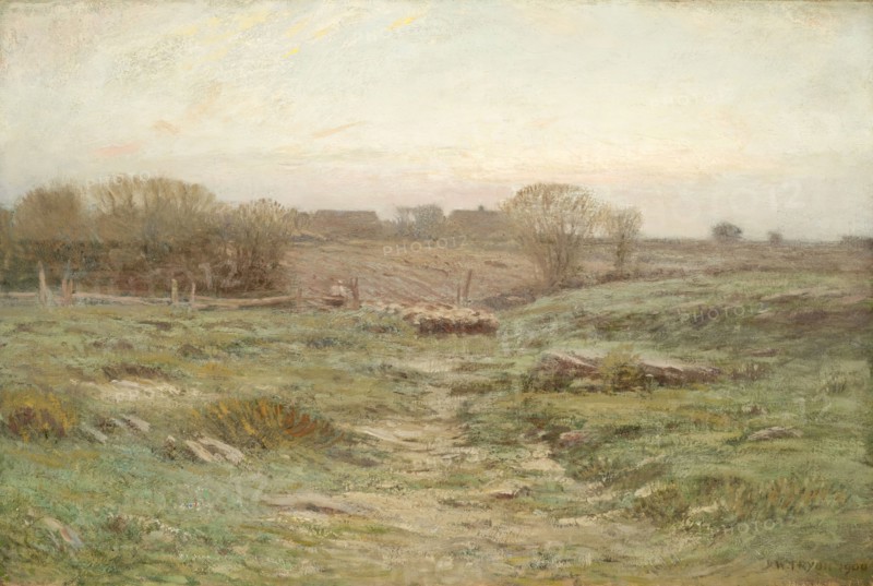 Landscape (Sheep in the Valley) (image 1 of 2), 1900. Creator: Dwight William Tryon.