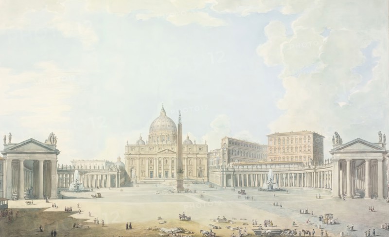 St. Peter's, the Basilica and the Piazza, Unknown date. Creator: Francesco Panini.