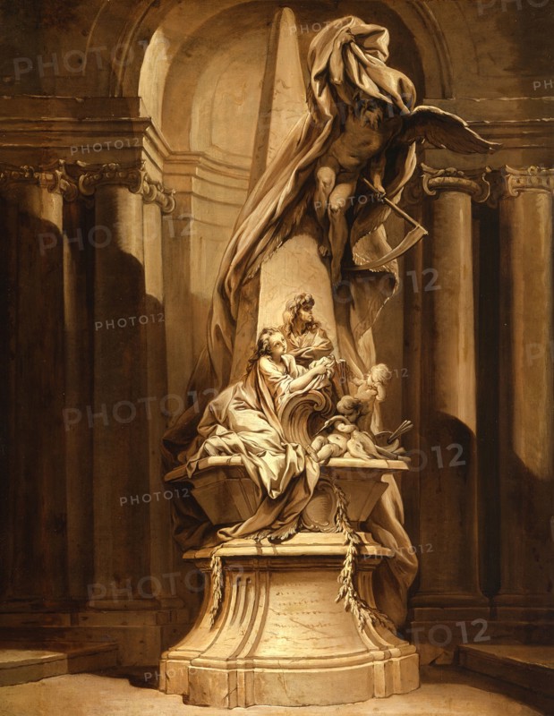 Monument to Mignard, c1735. Creator: Francois Boucher.
