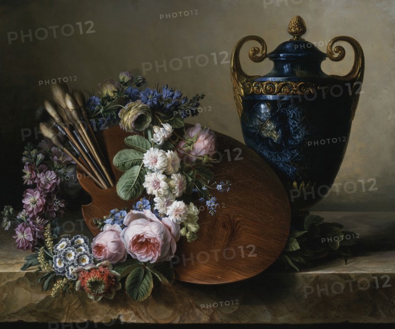 Still life. An Homage to Van Spaendonck, between c1780 and c1790. Creator: Marquise de Grollier.