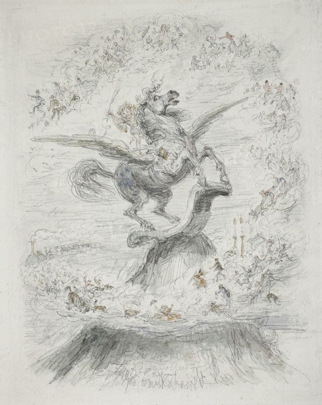Puck on Pegasus, 1861. Creator: George Cruikshank.