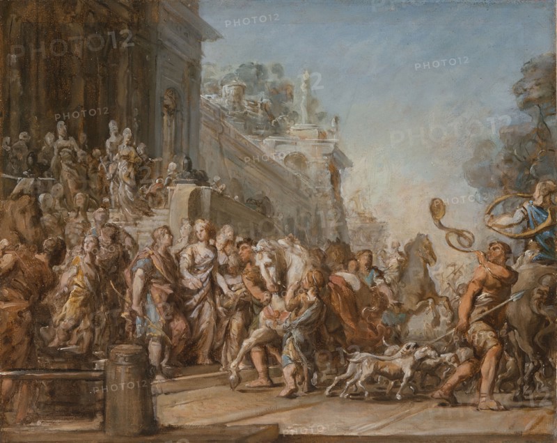 The Departure of Dido and Aeneas for the Hunt, between 1772 and 1774. Creator: Jean Bernard Restout.