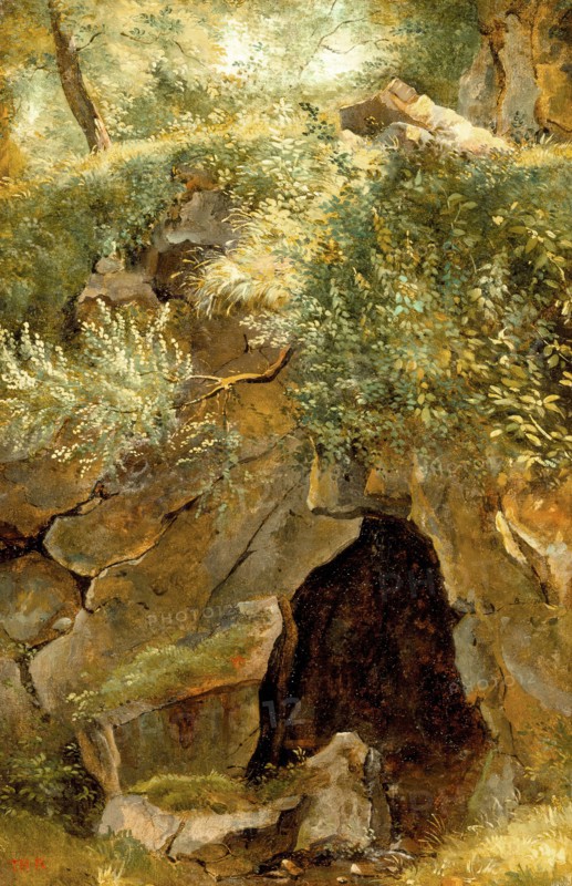 The Cave, between 1828 and 1830. Creator: Theodore Rousseau.