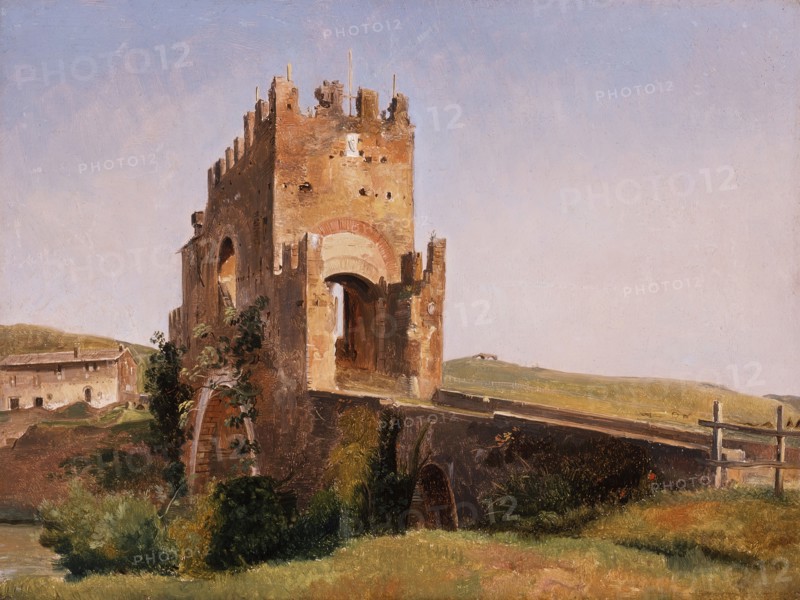View of the Ponte Nomentano (Roman Campagna), c1837. Creator: Pierre-Nicolas Brisset.